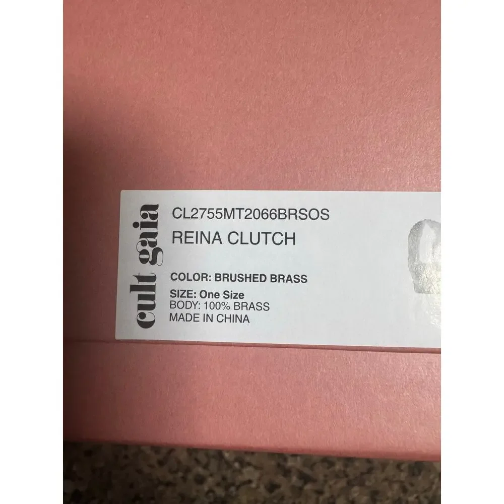 Stunning Cult Gaia Reina Clutch Handbag - NWT Brushed Brass - Picture 9 of 15